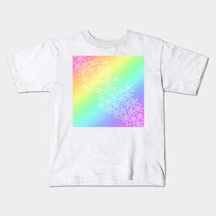 Rainbow Gradient with Circles and Dots Kids T-Shirt